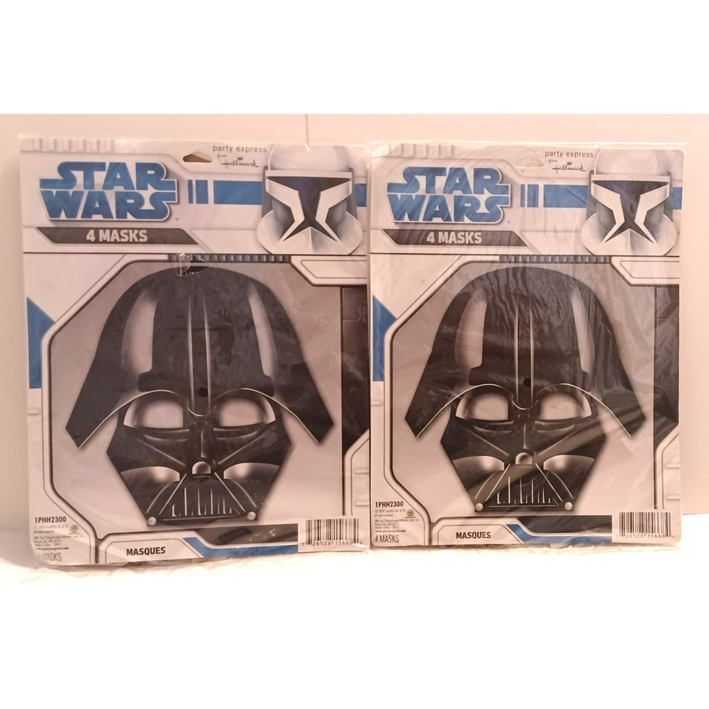 Lot of 2 - 2009 Star Wars Darth Vader Hallmark Party Express Birthday Masks NOS